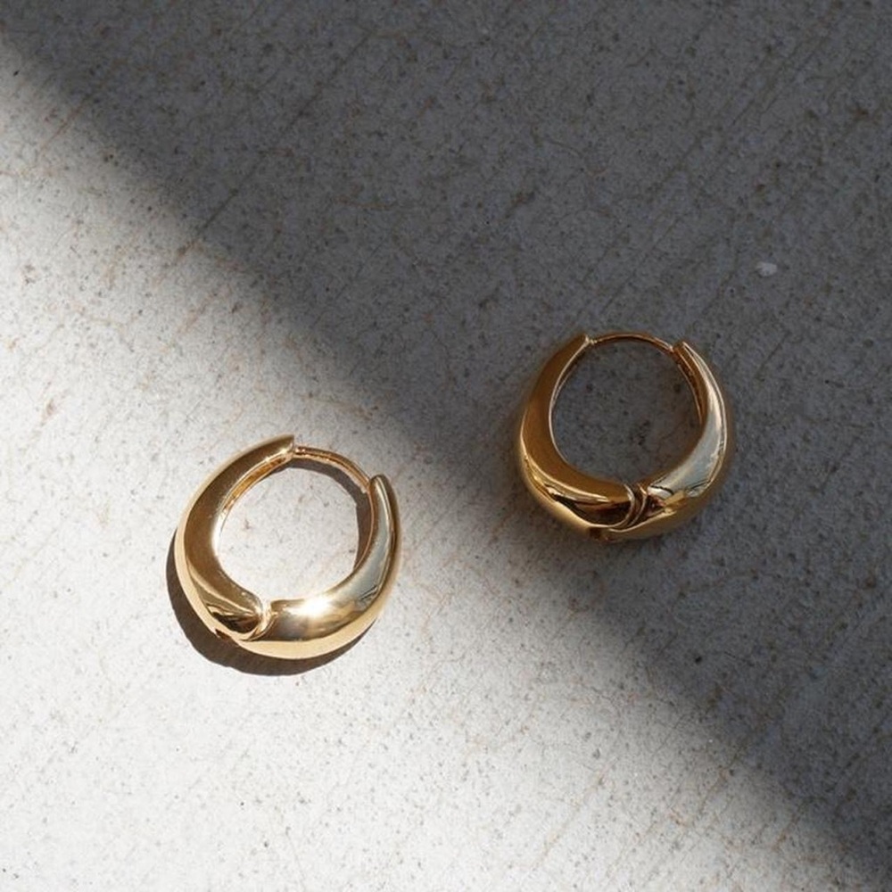 18K Gold Plated Charlie Hoops - Picture 6 of 7